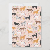 Girly Magical Cute Pink Unicorn Kids Birthday 招待状 (裏面)