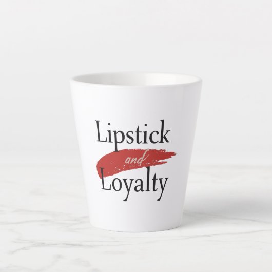 Girly Makeup Lover Loyalty Slogan カフェラテマグ (正面)