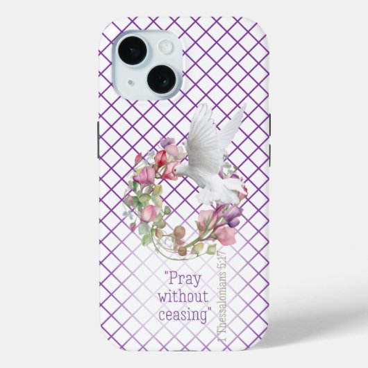Girly Mauve White Line Matrix Sweet Pea Bible Case-Mate iPhoneケース (裏面)
