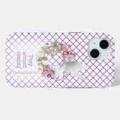 Girly Mauve White Line Matrix Sweet Pea Bible Case-Mate iPhoneケース (裏面 (横))
