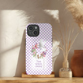 Girly Mauve White Line Matrix Sweet Pea Bible Case-Mate iPhoneケース