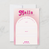 Girly Milky Pink Ombre Press On Nail Display Card サンキューカード (正面)