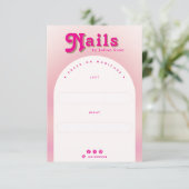 Girly Milky Pink Ombre Press On Nail Display Card サンキューカード (スタンド正面)