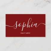 Girly Minimalist Calligraphy Red 名刺 (正面)