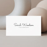Girly Minimalist Script Handwritten White 名刺<br><div class="desc">Minimalist and stylish card for copywriter, writer, consultant and more.</div>
