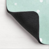 Girly Mint White Dots  マウスパッド (コーナー)