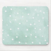 Girly Mint White Dots  マウスパッド (正面)