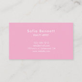 Girly Modern Calligraphy Pink Business Card 名刺 (裏面)