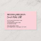 Girly Modern Pink Makeup Artist 名刺 (裏面)