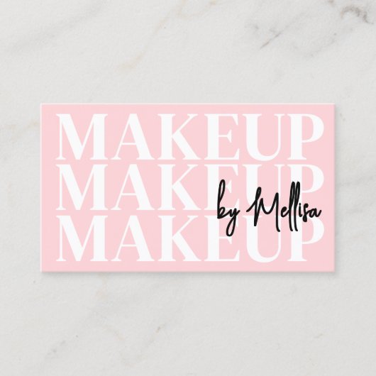 Girly Modern Pink Makeup Artist 名刺 (正面)