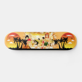 Girly modern skateboarder, trendy anime girl スケートボード
