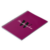 Girly Monogram and Name pink cherry red ノートブック (左側)