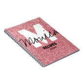 Girly Monogram Calligraphy rough rose Pink Binder ノートブック (右側)