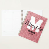 Girly Monogram Calligraphy rough rose Pink Binder プランナー手帳 (ディスプレー)