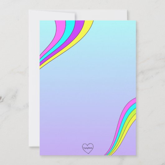 Girly Neon Gamer Birthday Party with animals 招待状 (裏面)