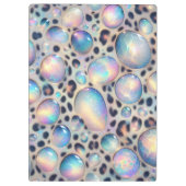 Girly Opal Leopard Print Office School クリップボード (裏面)