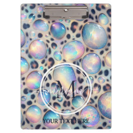 Girly Opal Leopard Print Office School クリップボード