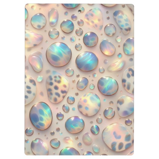 Girly Opal Leopard Print Office School クリップボード (裏面)