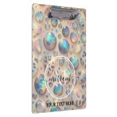 Girly Opal Leopard Print Office School クリップボード (右)