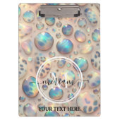 Girly Opal Leopard Print Office School クリップボード (正面)