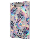 Girly Opal Leopard Print Office School クリップボード (左)