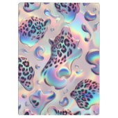 Girly Opal Leopard Print Office School クリップボード (裏面)