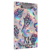 Girly Opal Leopard Print Office School クリップボード (右)