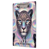 Girly Opal Leopard Print Office School クリップボード (左)