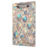 Girly Opal Leopard Print Office School クリップボード (左)