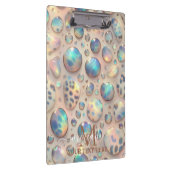 Girly Opal Leopard Print Office School クリップボード (右)