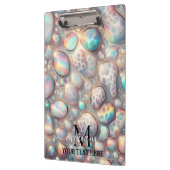 Girly Opal Leopard Print Office School クリップボード (左)