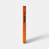 Girly Orange Glitter Sparkles Monogram Script Name iPhoneケース (左側面)