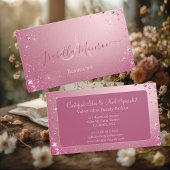 Girly Pale Pink Luxe Beautician Skin Nail Expert 名刺