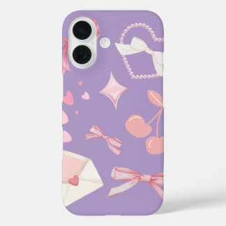Girly Pastel Pink Lilac - Cute Feminine Aesthetic  iPhone 16ケース