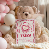 Girly Pink おいしいケーキは2度ある 二歳の誕生日 招待状