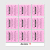 Girly Pink 10ml Perfume Essential Oil Roller Label シール (シート)