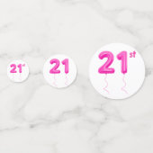 Girly Pink 21st Balloon Birthday Table Confetti コンフェッティ (裏面)