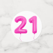 Girly Pink 21st Balloon Birthday Table Confetti コンフェッティ (スモール正面)