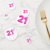 Girly Pink 21st Balloon Birthday Table Confetti コンフェッティ (グループ)