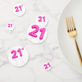 Girly Pink 21st Balloon Birthday Table Confetti コンフェッティ