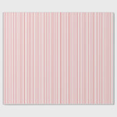 Girly Pink and Red Candy Cane Pinstripe Pattern ラッピングペーパー (フラット)