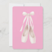 Girly Pink Ballet Shoes Bow Birthday 招待状 (裏面)