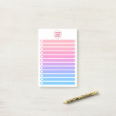 Girly Pink Blue Gradient Business Logo To Do List ポストイット (デスク上)