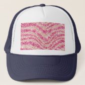 Girly Pink Blush Glitter Zebra Pattern             キャップ (正面)