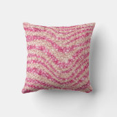 Girly Pink Blush Glitter Zebra Pattern             クッション (裏面)