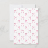 Girly Pink Bow Hand drawn Coquette baby shower  サンキューカード (裏面)