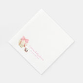 Girly Pink Bow Pacifier Baseball Sport Baby Shower スタンダードランチョンナプキン (角)