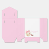 Girly Pink Bow Pacifier Baseball Sport Baby Shower フェイバーボックス (見開き)