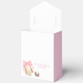 Girly Pink Bow Pacifier Baseball Sport Baby Shower フェイバーボックス (見開き)