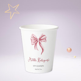 Girly Pink Bow Quinceanera Party 紙コップ